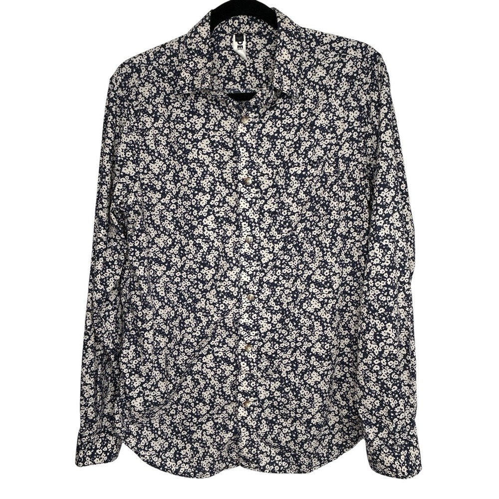 Deus Ex Machina Floral Button Shirt Mens Medium Hipster‎ Retro Long Sl Party